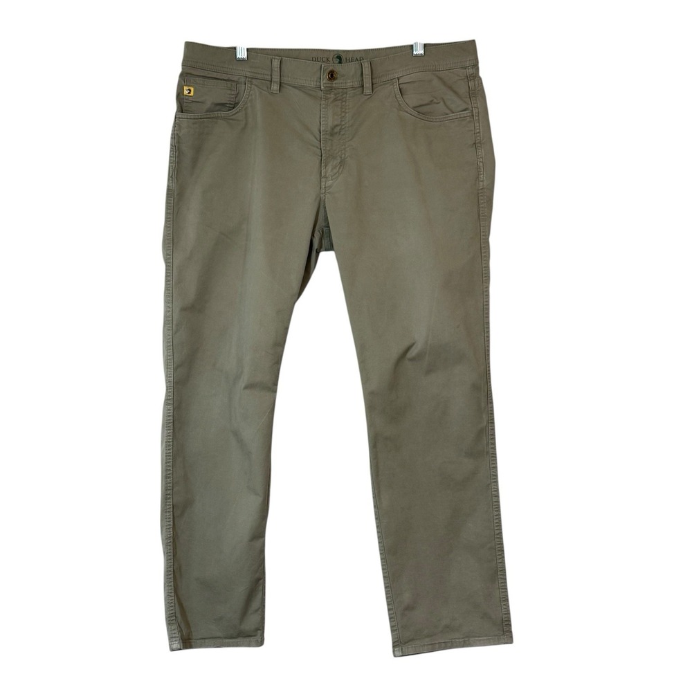 Duck Head Pants Mens 38X29 Greige Shoreline 5 Pocket Classic Fit Chino Stretch